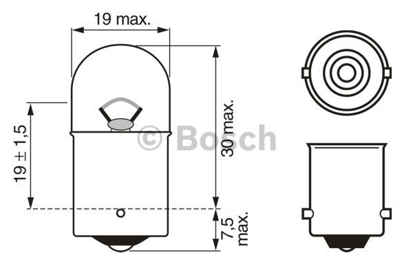 Glödlampa, registreringsskylt Bosch 1 987 302 283 BOSCH
