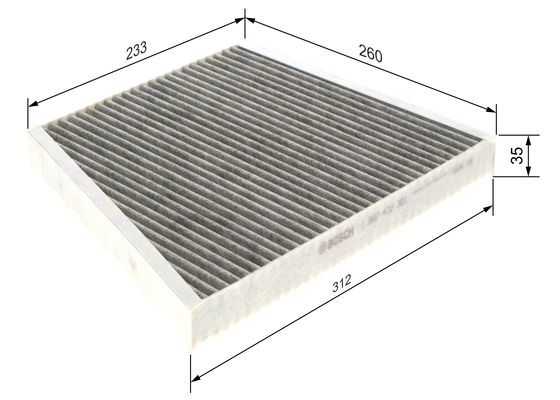 Kupefilter, Motorrum Bosch 1 987 432 381 BOSCH