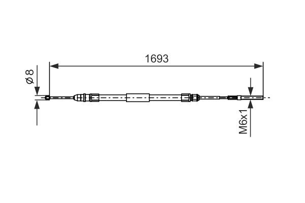 Vajer, parkeringsbroms, Vänster Bosch 1 987 477 532 BOSCH