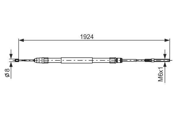 Vajer, parkeringsbroms, Vänster Bosch 1 987 477 693 BOSCH