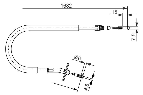 Vajer, parkeringsbroms, Vänster bak Bosch 1 987 477 703 BOSCH Vajer, parkeringsbroms, Vänster bak Bosch 1 987 477 703 BOSCH