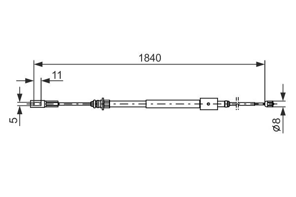 Vajer, parkeringsbroms, Höger bak, Vänster bak Bosch 1 987 477 71 BOSCH