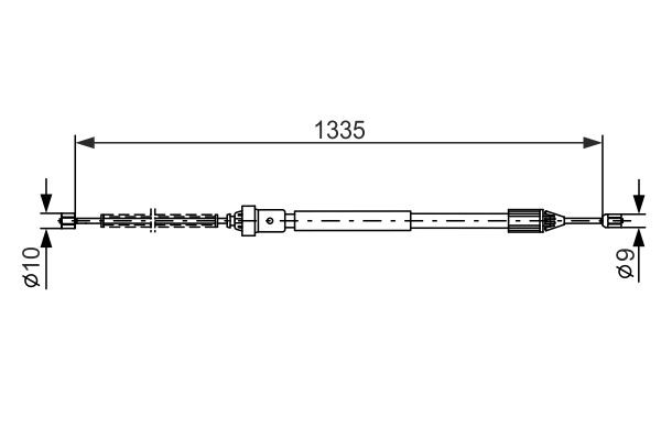 Vajer, parkeringsbroms, Vänster bak Bosch 1 987 477 783 BOSCH