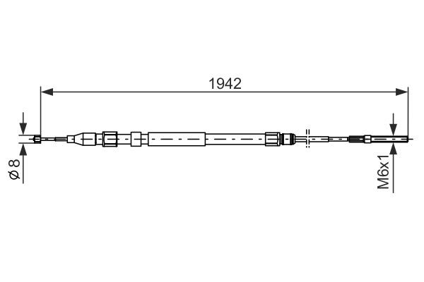 Vajer, parkeringsbroms, Höger, Vänster Bosch 1 987 477 820 BOSCH