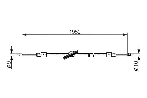 Vajer, parkeringsbroms, Fram, Mitt Bosch 1 987 477 851 BOSCH Vajer, parkeringsbroms, Fram, Mitt Bosch 1 987 477 851 BOSCH