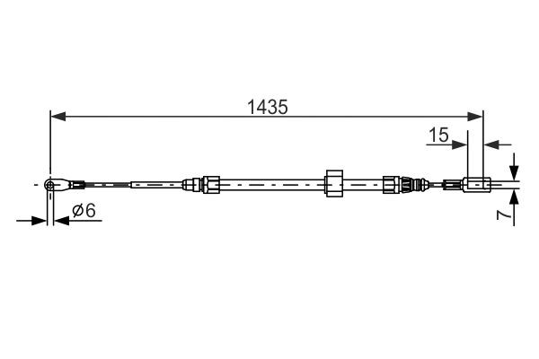 Vajer, parkeringsbroms, Fram, Mitt Bosch 1 987 477 853 BOSCH