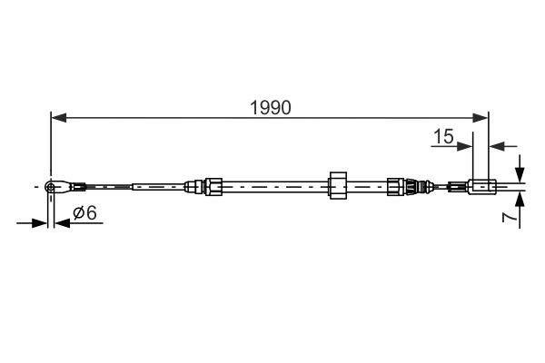 Vajer, parkeringsbroms, Fram, Mitt Bosch 1 987 477 854 BOSCH
