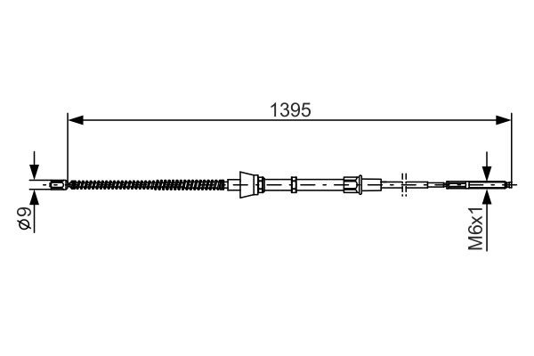 Vajer, parkeringsbroms, Mitt Bosch 1 987 477 883 BOSCH