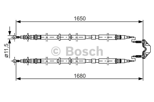 Vajer, parkeringsbroms, Mitt Bosch 1 987 477 909 BOSCH