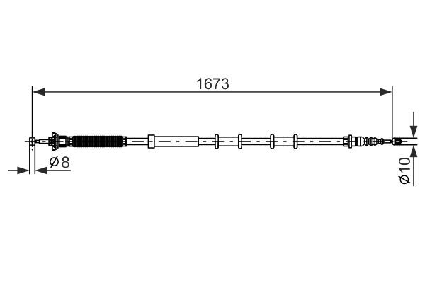 Vajer, parkeringsbroms, Höger Bosch 1 987 477 977 BOSCH