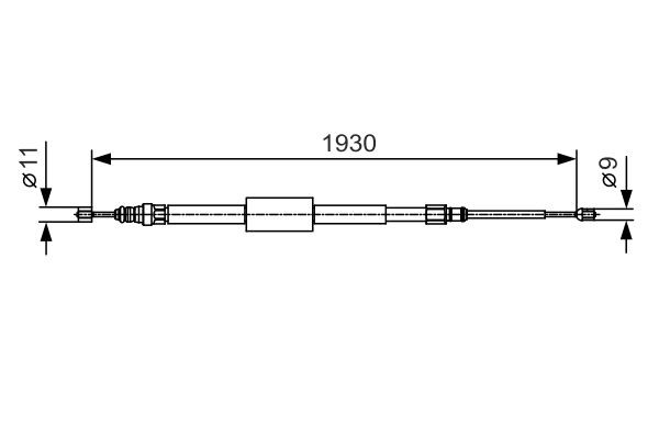 Vajer, parkeringsbroms, Höger bak, Vänster bak Bosch 1 987 482 01 BOSCH