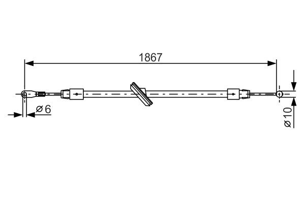 Vajer, parkeringsbroms, Fram, Mitt Bosch 1 987 482 028 BOSCH