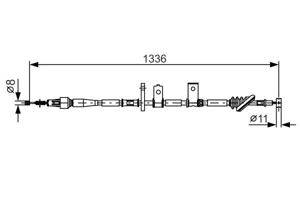 Vajer, parkeringsbroms, Vänster Bosch 1 987 482 091 BOSCH