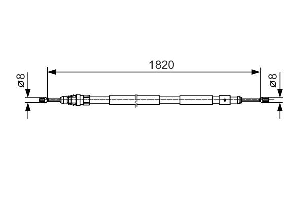 Vajer, parkeringsbroms, Vänster Bosch 1 987 482 116 BOSCH