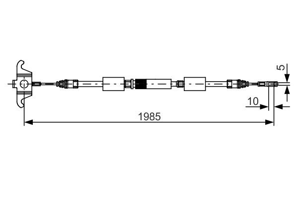 Vajer, parkeringsbroms, Mitt Bosch 1 987 482 128 BOSCH