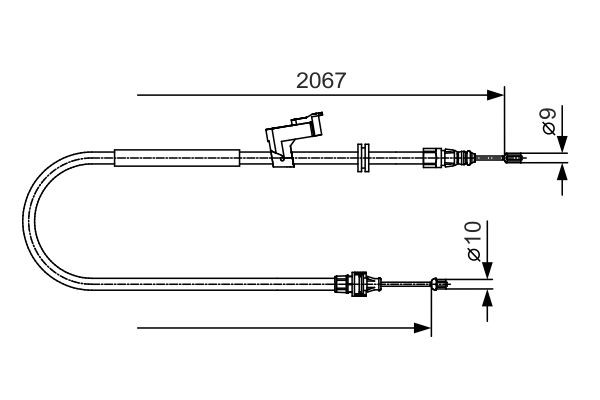 Vajer, parkeringsbroms, Höger bak Bosch 1 987 482 134 BOSCH