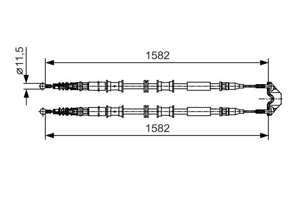 Vajer, parkeringsbroms, Mitt Bosch 1 987 482 138 BOSCH