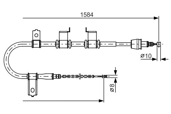 Vajer, parkeringsbroms, Vänster bak Bosch 1 987 482 223 BOSCH Vajer, parkeringsbroms, Vänster bak Bosch 1 987 482 223 BOSCH