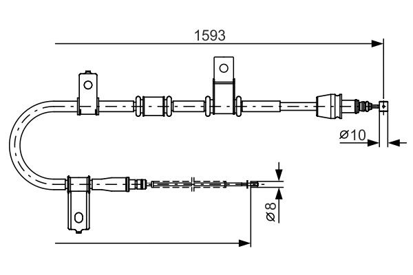 Vajer, parkeringsbroms, Höger bak Bosch 1 987 482 224 BOSCH
