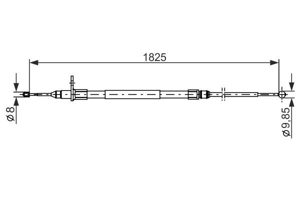 Vajer, parkeringsbroms, Höger Bosch 1 987 482 254 BOSCH