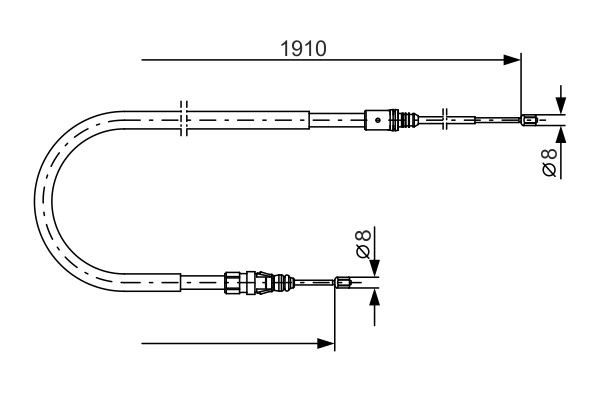 Vajer, parkeringsbroms, Höger bak, Vänster bak Bosch 1 987 482 32 BOSCH