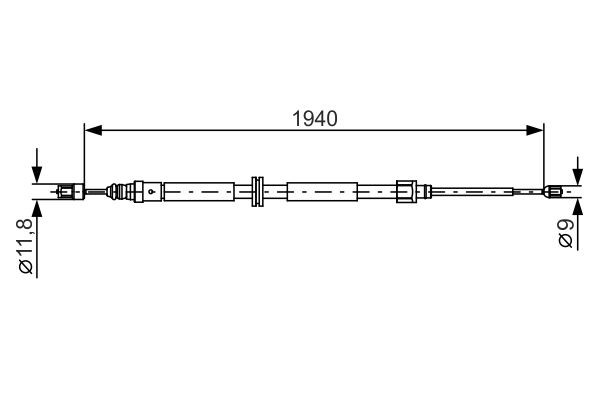 Vajer, parkeringsbroms, Höger, Vänster Bosch 1 987 482 325 BOSCH