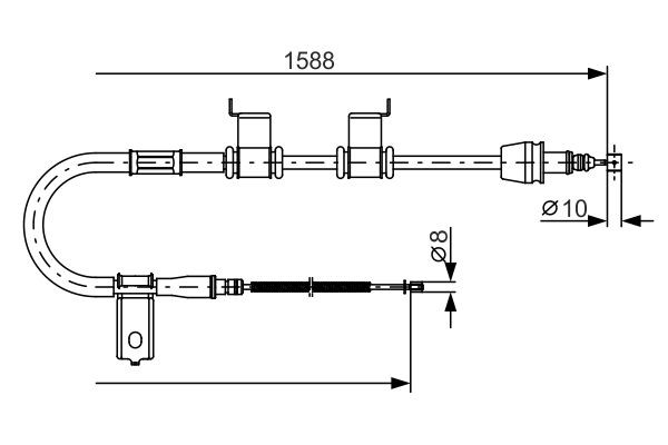 Vajer, parkeringsbroms, Vänster bak Bosch 1 987 482 358 BOSCH