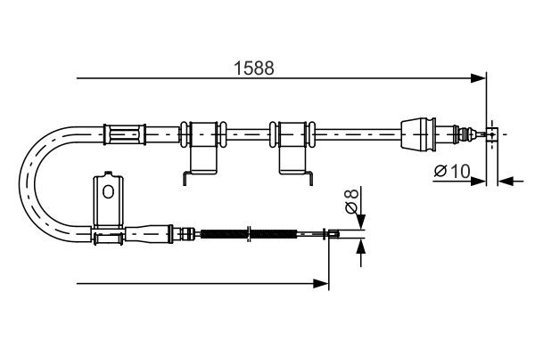Vajer, parkeringsbroms, Höger bak Bosch 1 987 482 359 BOSCH