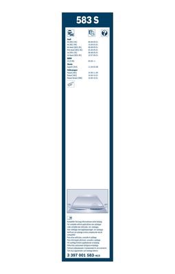 Torkarblad, Fram Bosch Twin 3 397 001 583 BOSCH