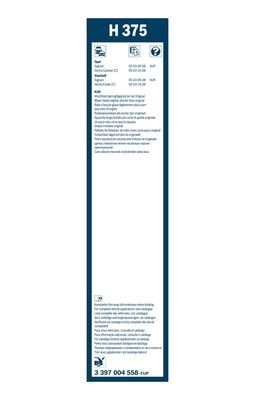 Torkarblad, Bak Bosch Bak 3 397 004 558 BOSCH