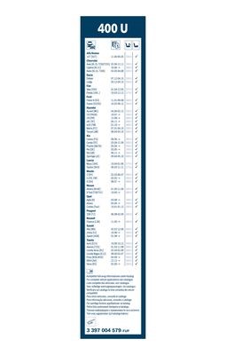 Torkarblad, Fram, Bak, Förarsida, Passagerarsida BOSCH Torkarblad, Fram, Bak, Förarsida, Passagerarsida BOSCH
