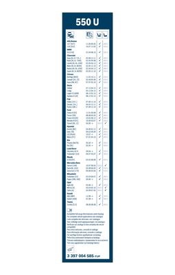 Torkarblad, Bak, Fram, Förarsida, Passagerarsida BOSCH Torkarblad, Bak, Fram, Förarsida, Passagerarsida BOSCH