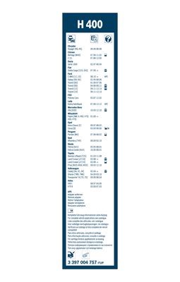 Torkarblad, Bak, Fram, Förarsida, Passagerarsida BOSCH Torkarblad, Bak, Fram, Förarsida, Passagerarsida BOSCH