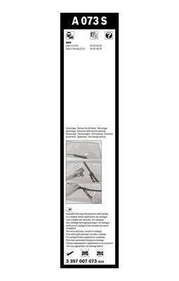 Torkarblad, Fram, Sidoinstallation Bosch 3 397 007 073 BOSCH Torkarblad, Fram, Sidoinstallation Bosch 3 397 007 073 BOSCH