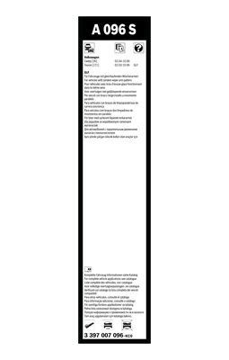 Flatblade-torkarblad, Fram, Sidoinstallation Bosch 3 397 007 096 BOSCH