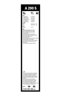 Torkarblad, Fram Bosch 3 397 007 290 BOSCH Torkarblad, Fram Bosch 3 397 007 290 BOSCH