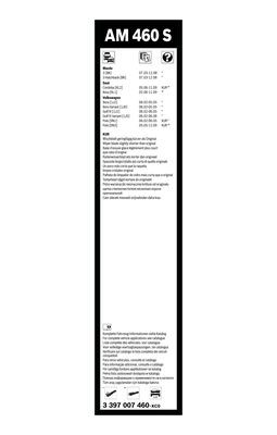 Flatblade-torkarblad, Fram, Sidoinstallation Bosch 3 397 007 460 BOSCH