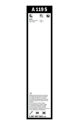 Flatblade-torkarblad, Fram Bosch 3 397 007 502 BOSCH