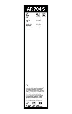 Flatblade-torkarblad, Fram Bosch Aerotwin Retrofit 3 397 007 565 BOSCH