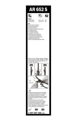 Flatblade-torkarblad, Fram Bosch Aerotwin Retrofit 3 397 007 566 BOSCH Flatblade-torkarblad, Fram Bosch Aerotwin Retrofit 3 397 007 566 BOSCH