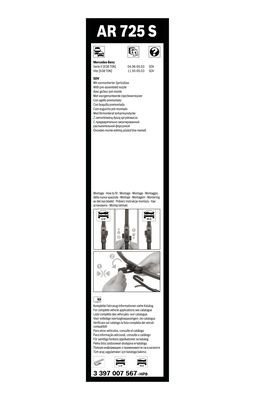 Flatblade-torkarblad, Fram Bosch Aerotwin Retrofit 3 397 007 567 BOSCH Flatblade-torkarblad, Fram Bosch Aerotwin Retrofit 3 397 007 567 BOSCH