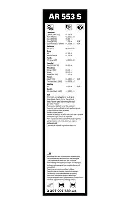 Torkarblad, Fram Bosch Aerotwin Retrofit 3 397 007 589 BOSCH