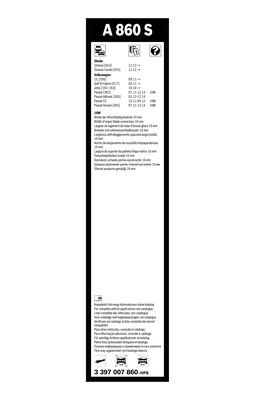 Torkarblad, Fram Bosch 3 397 007 860 BOSCH