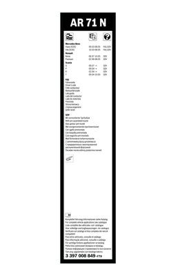 Flatblade-torkarblad, Fram, Förarsida, Passagerarsida Bosch 3 397 BOSCH Flatblade-torkarblad, Fram, Förarsida, Passagerarsida Bosch 3 397 BOSCH
