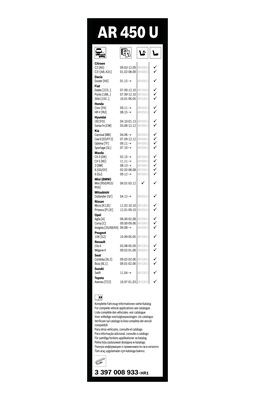 Flatblade-torkarblad, Fram, Förarsida, Passagerarsida BOSCH