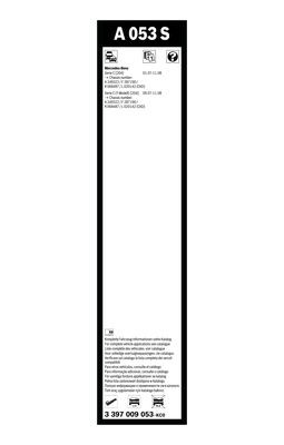 Flatblade-torkarblad, Fram Bosch 3 397 009 053 BOSCH Flatblade-torkarblad, Fram Bosch 3 397 009 053 BOSCH