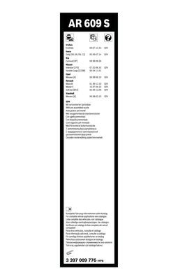 Torkarblad, Fram Bosch Aerotwin Retrofit 3 397 009 776 BOSCH
