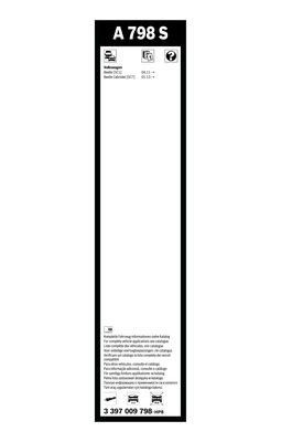 Torkarblad, Fram Bosch 3 397 009 798 BOSCH Torkarblad, Fram Bosch 3 397 009 798 BOSCH