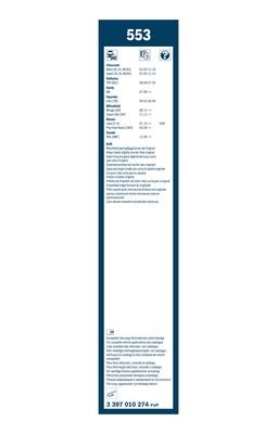 Torkarblad, Fram Bosch Twin 3 397 010 274 BOSCH