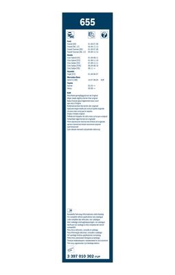Torkarblad, Fram Bosch Twin 3 397 010 302 BOSCH Torkarblad, Fram Bosch Twin 3 397 010 302 BOSCH